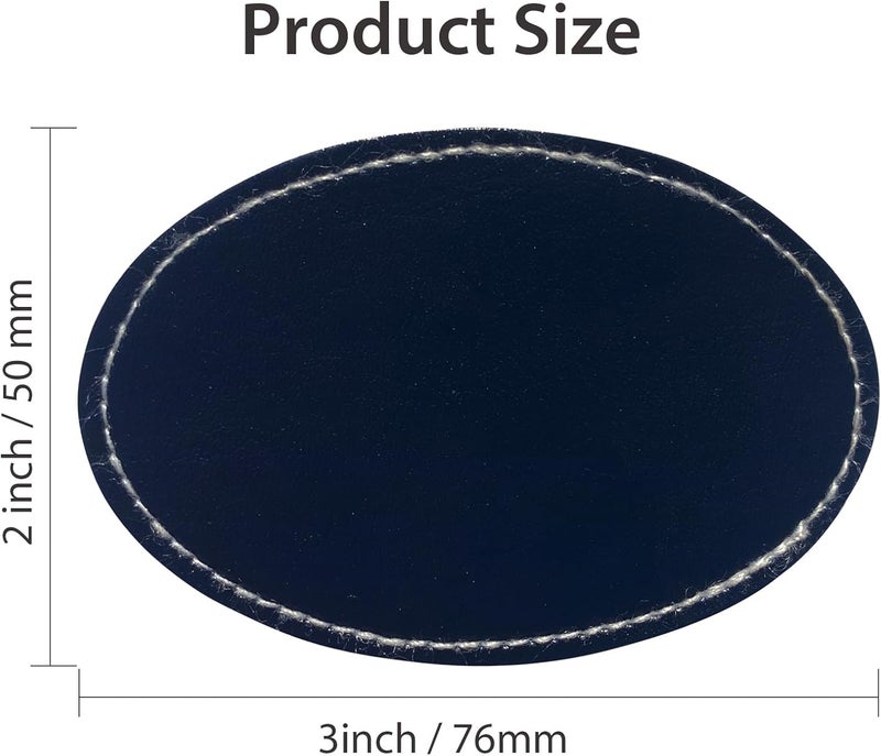 Twig Black Oval Leatherette/Leather Patches/Sheets with Adhesive Iron-on Blank Laser Engraving/UV Printing/Baseball Hats/Truck Caps/Beanie/Fedora Heat Press Leather Sheets(30 Pieces-3 inch×2 inch) - Image 2